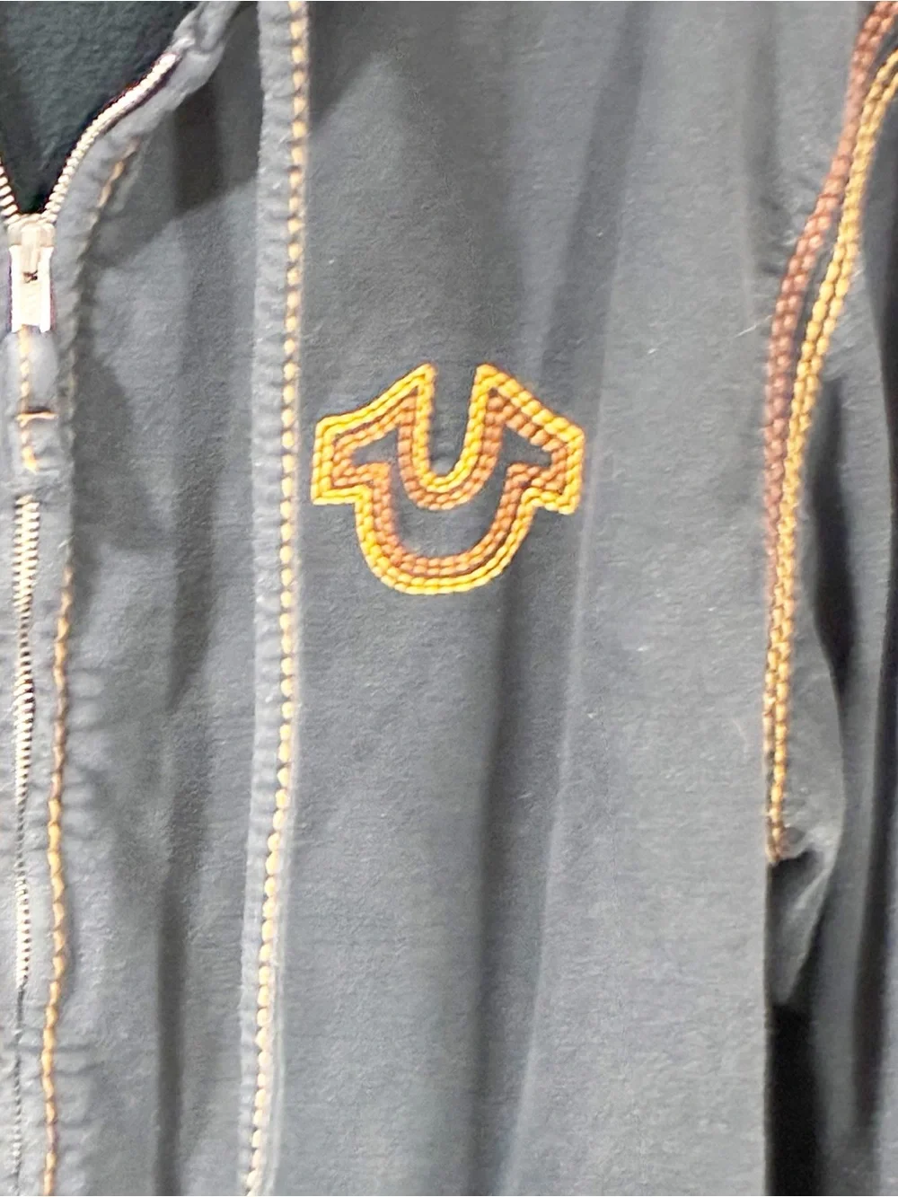 True Religion Tracksweat QT Hoodie Size Full Zip‎ Big Stitch Size XXL